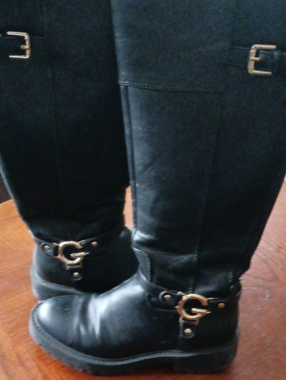 Black Boots with Los Angeles Marking